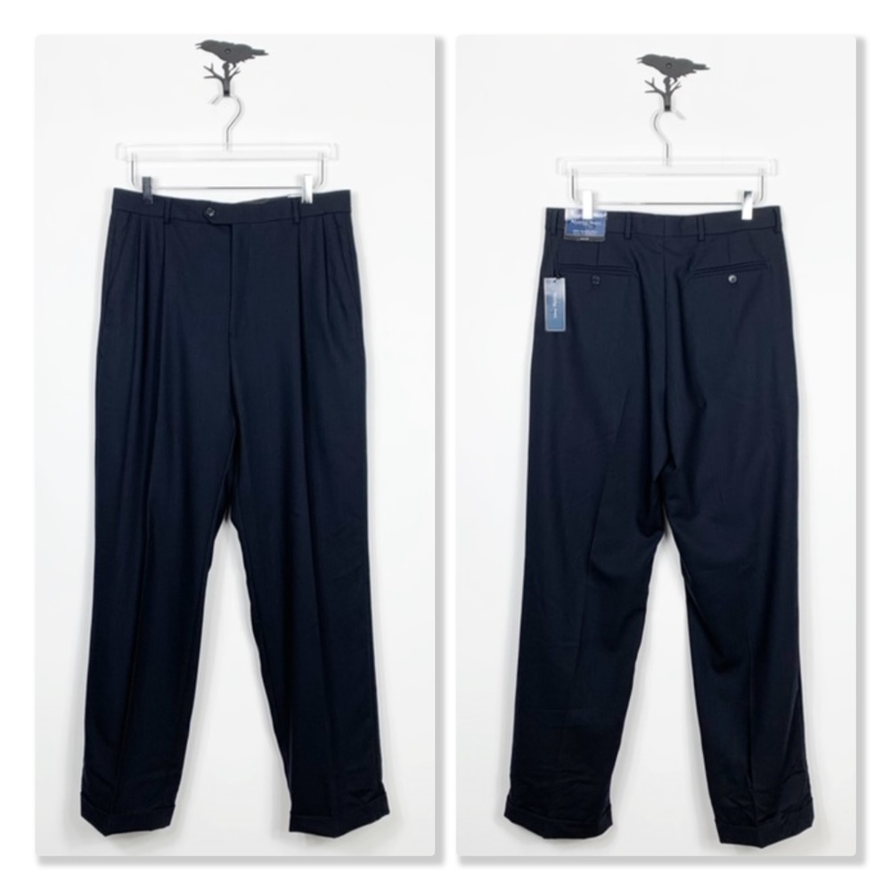 Meeting Street Navy 100% Worsted Wool Dress Slacks